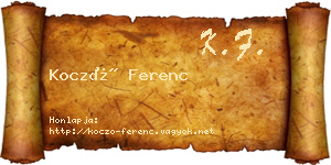 Koczó Ferenc névjegykártya