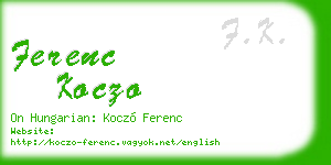 ferenc koczo business card